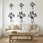 Dove Cross Metal Wall Art | Christian Holy Spirit Decor | Inspirational Religious Wall Hanging