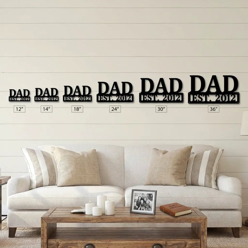 Dad Personalized Established Date Metal Aet Sign – Father’s Day Gift – Custom Family Decor