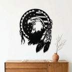 Bald Eagle Patriotic Native American Metal Art Wall Sign