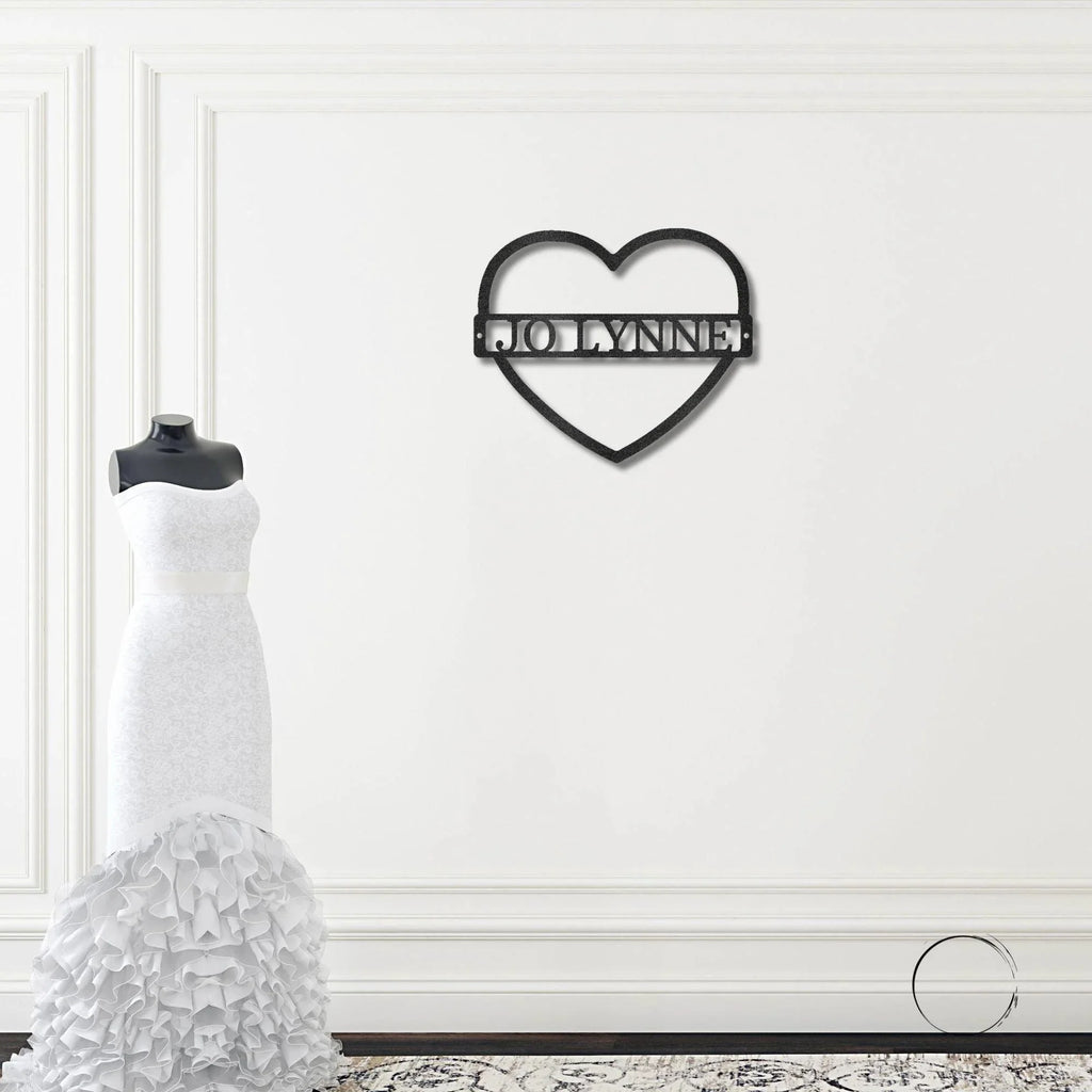 Custom Heart Shaped Monogram Personalized Steel Wall Sign