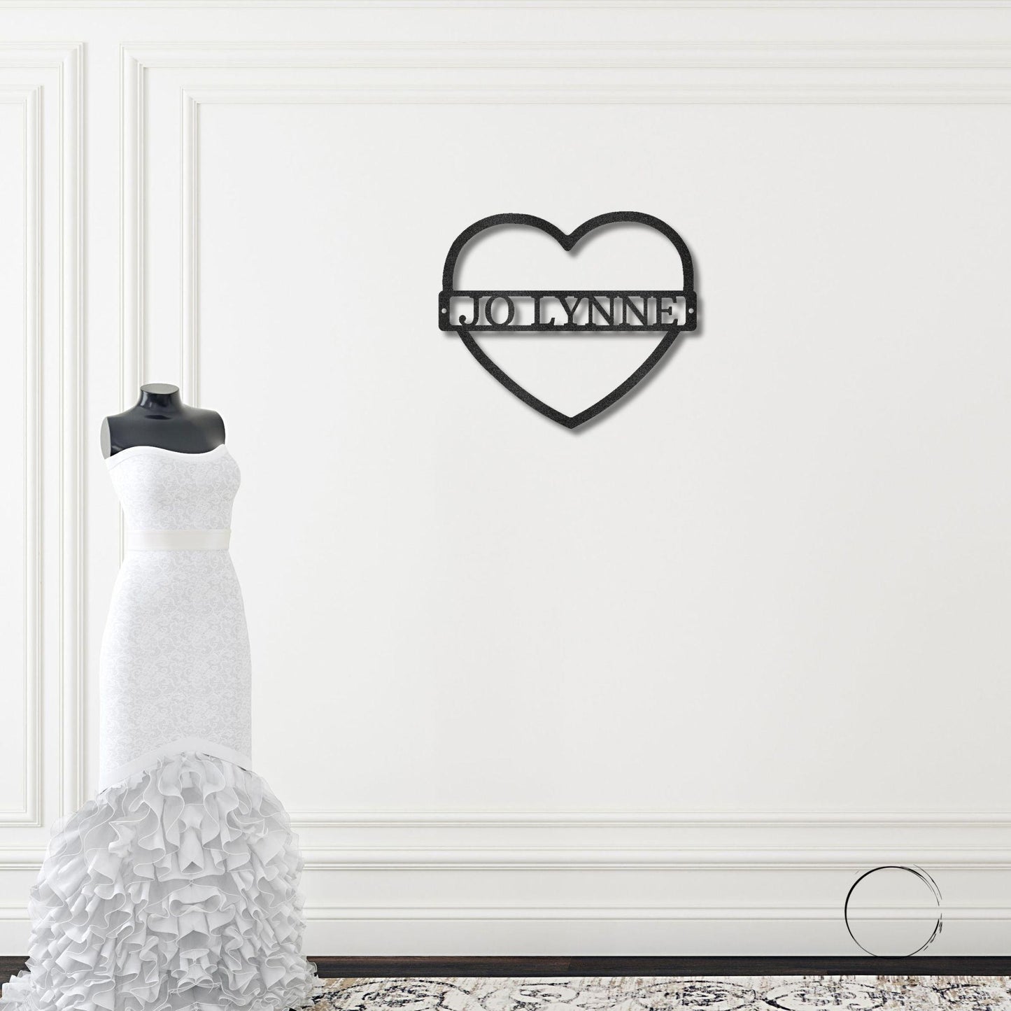 Custom Heart Shaped Monogram Personalized Steel Wall Sign - Mallard Moon Gift Shop