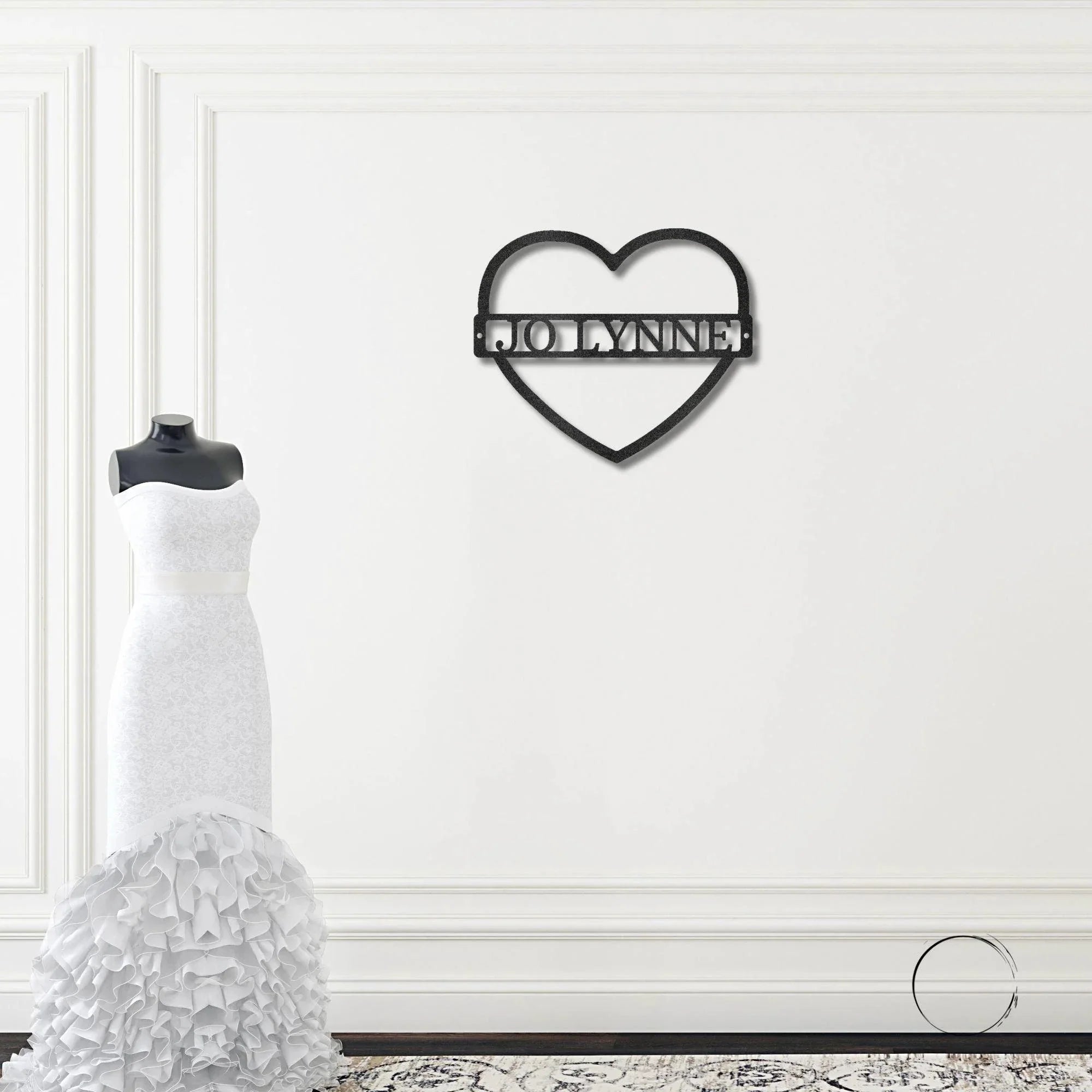 Custom Heart Shaped Monogram Personalized Steel Wall Sign