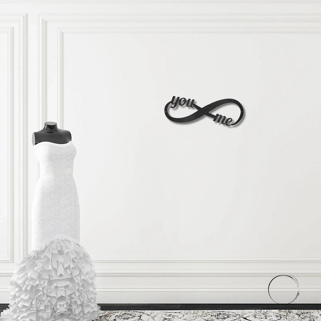 Romantic Home Decor "You & Me" Laser-Cut Infinity Metal Wall Art