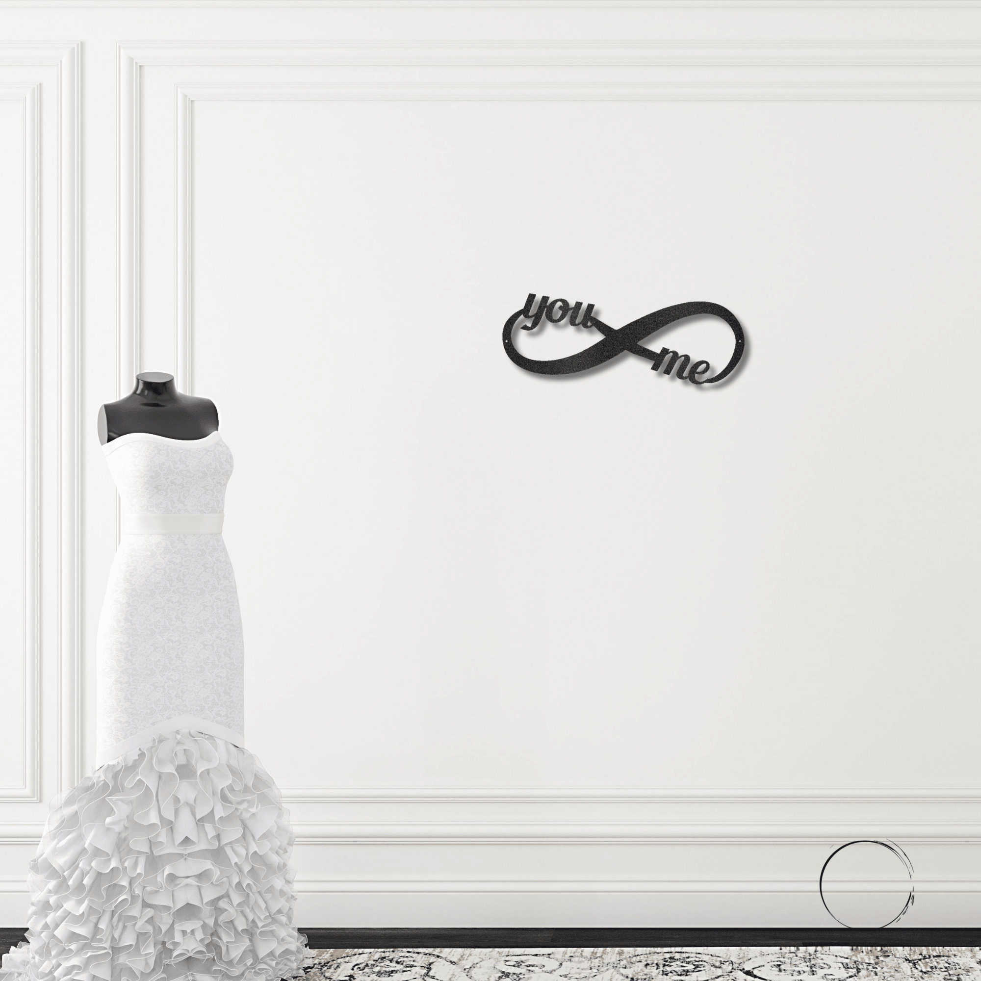 Romantic Home Decor "You & Me" Laser-Cut Infinity Metal Wall Art - Mallard Moon Gift Shop