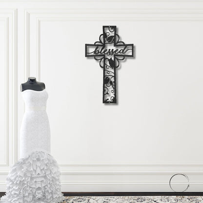 Blessed Cross Ornate Metal Wall Art - Mallard Moon Gift Shop