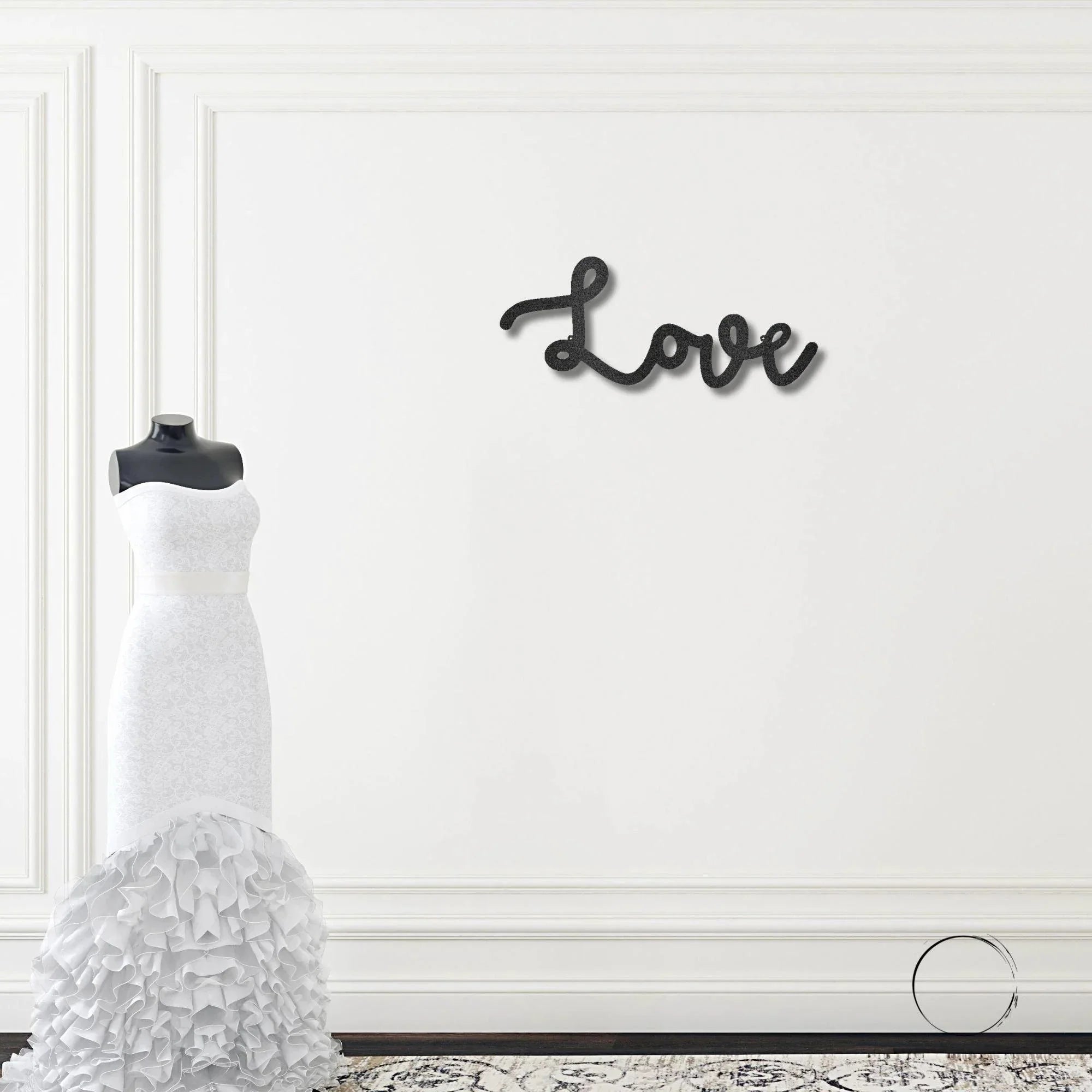 Love Script Metal Word Art Wall Sign