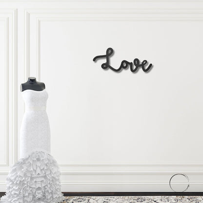 Love Script Metal Word Art Wall Sign - Mallard Moon Gift Shop