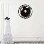 Couple Silhouette Sweetheart Custom Monogram Name Metal Wall Art