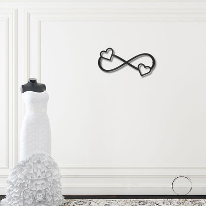 Double Heart Infinity Steel Wall Sign - Mallard Moon Gift Shop