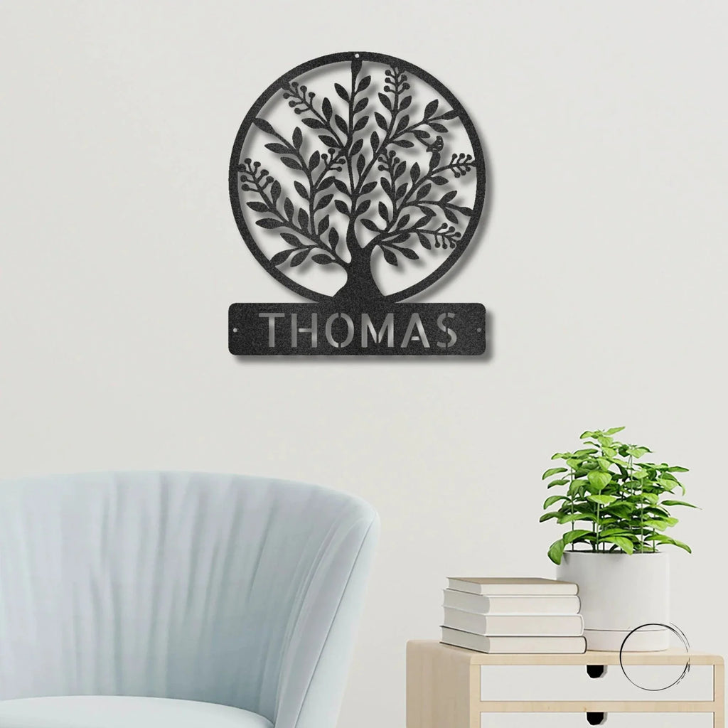 Personalized Tree of Life Metal Wall Sign: Celebrate Your Roots
