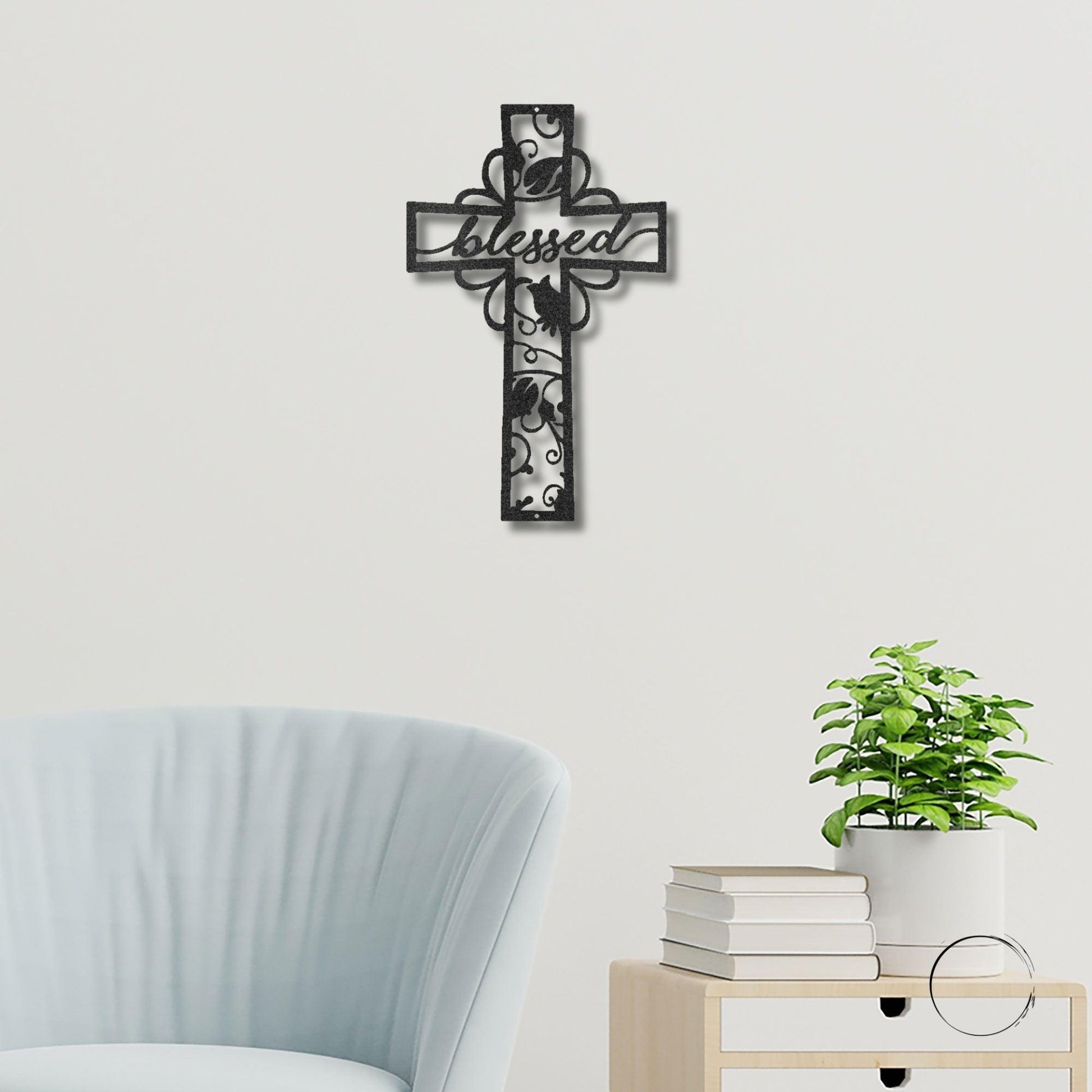 Blessed Cross Ornate Metal Wall Art - Mallard Moon Gift Shop