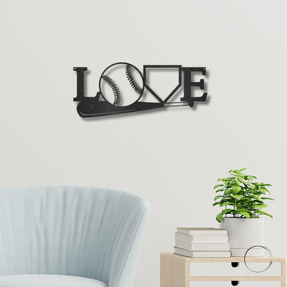 Baseball Love the Game Metal Art Wall Sign - Mallard Moon Gift Shop