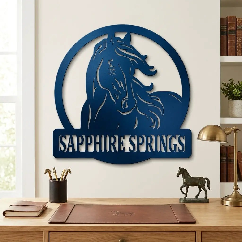 Personalized Horse Metal Wall Art | Custom Horse Name Sign | Equestrian Metal Wall Decor | Horse Lover Gift | Made in USA