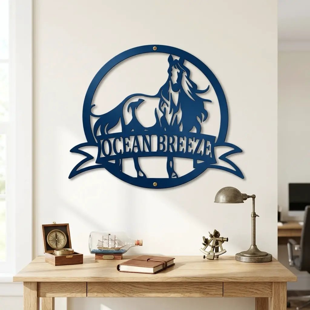 Horse Personalized Name Metal Art Wall Sign