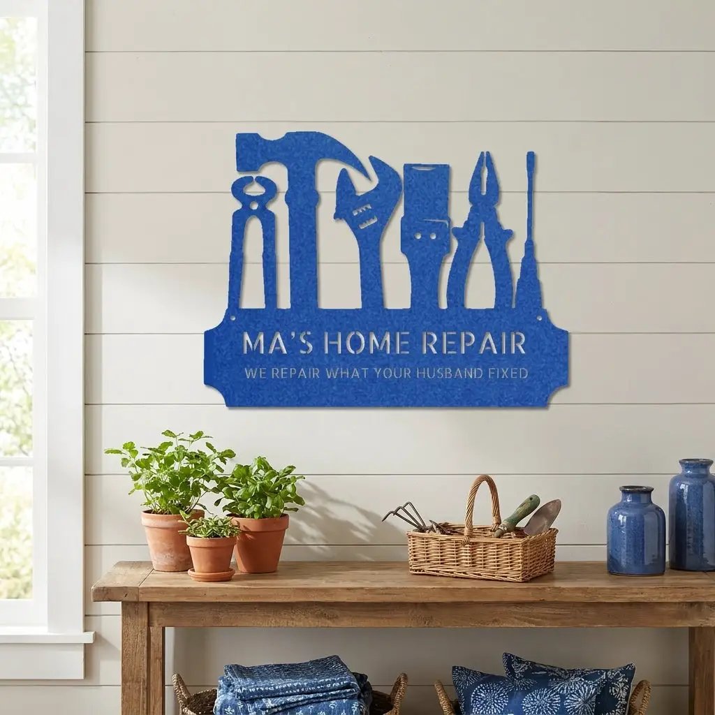 Personalized Tool Metal Wall Art – Mechanic Garage Decor – Workshop Wall Art – Gift for Dad