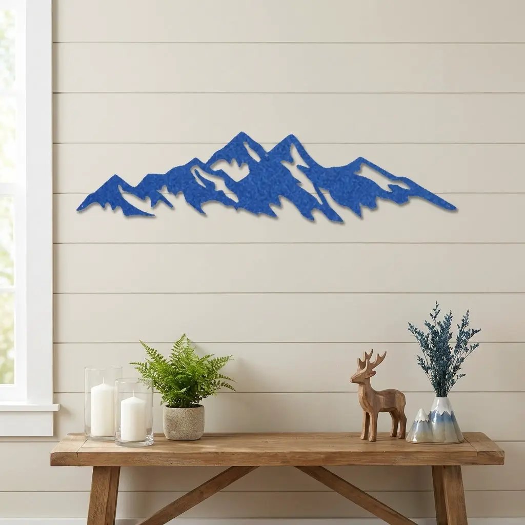 Mountain Ridge Indoor Outdoor Steel Wall Sign Art