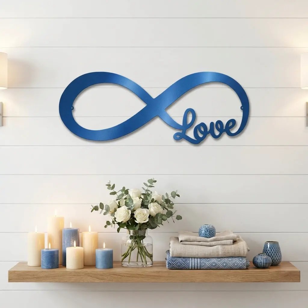 Infinity Love Metal Wall Art – Romantic Minimalist Decor – Wedding & Anniversary Gift