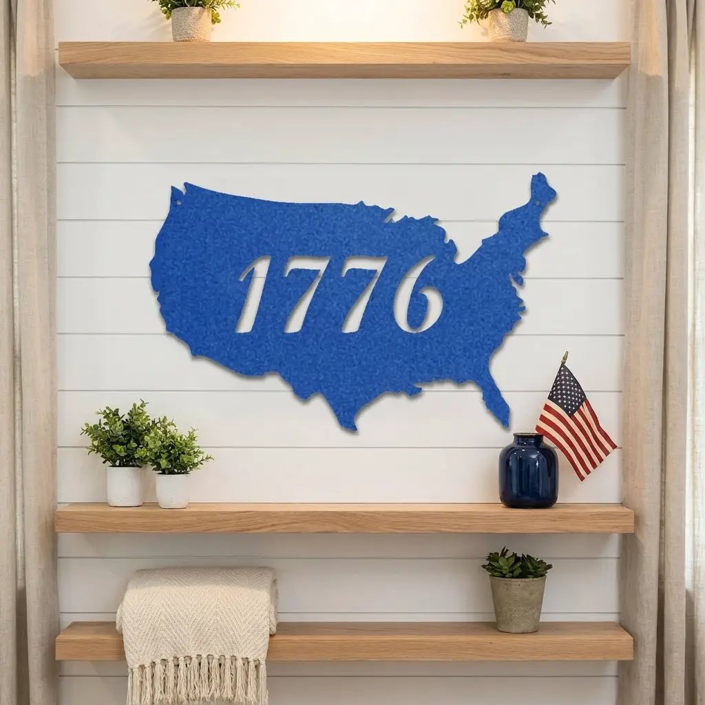 Patriotic Gift 1776 Metal Art Steel Wall Sign