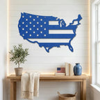 USA Flag Map Metal Wall Art – A Modern Symbol of American Pride