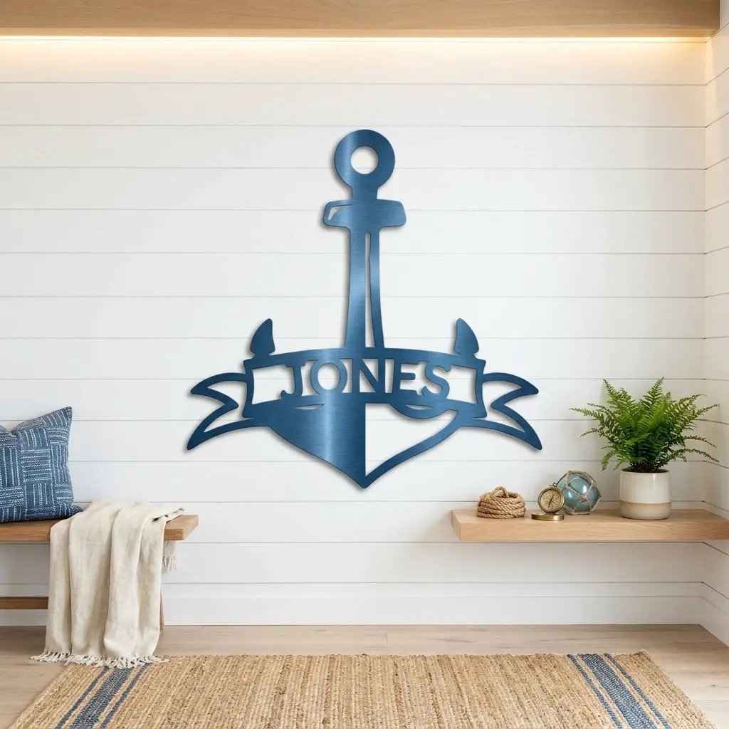 Personalized Anchor Name Metal Art – Simple, Bold, Yours