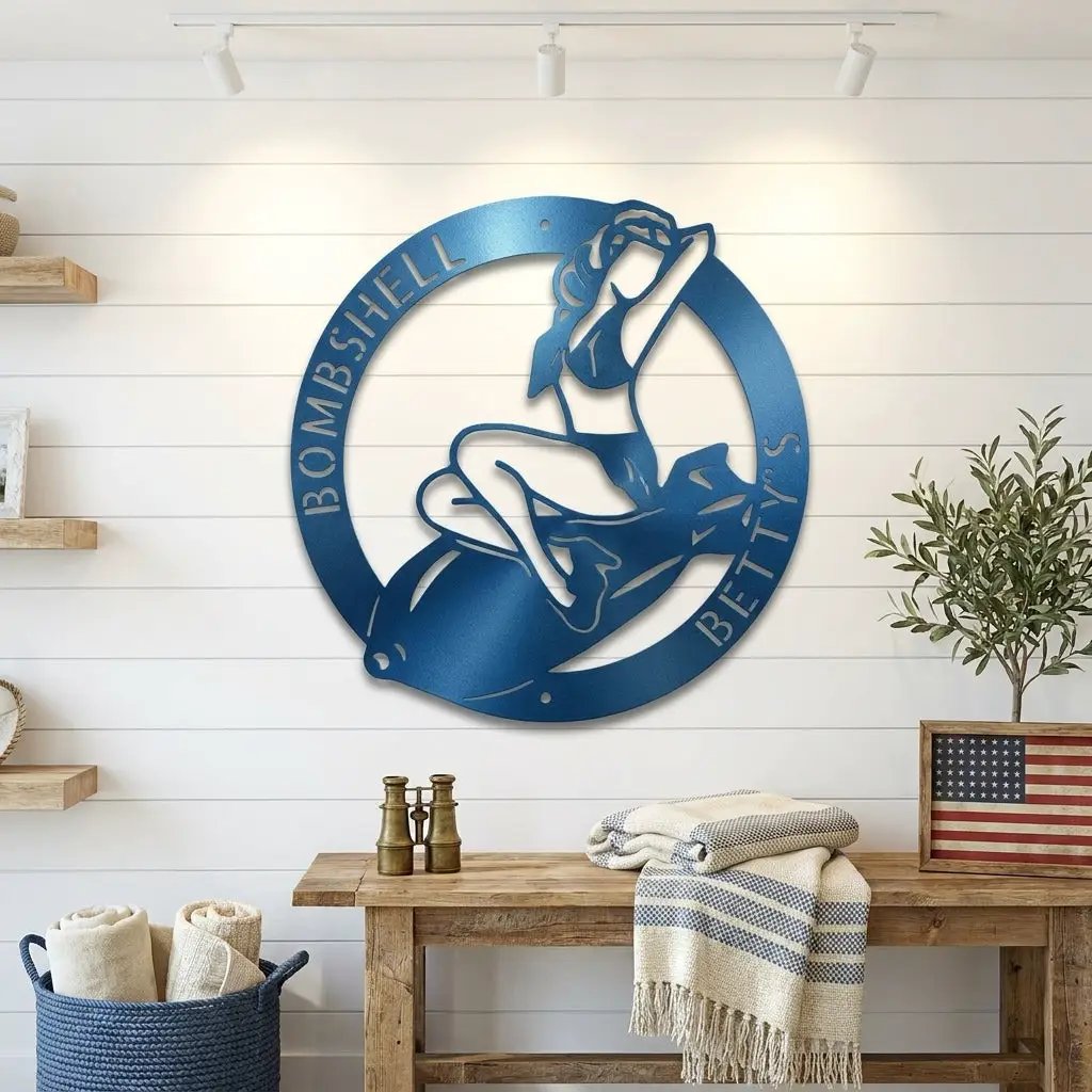 Personalized Vintage Pin-Up Metal Art – Bold, Fun & Made for Your Space