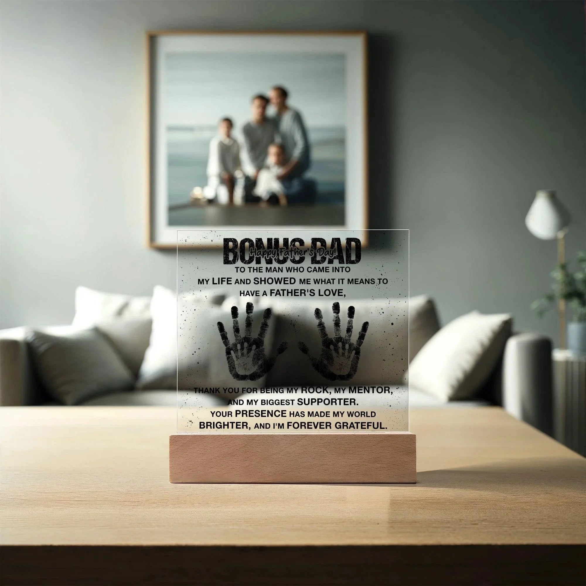 Bonus Dad You are my Rock Acrylic Plaque