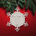 Bonus Daughter Christmas Snowflake Engraved Ornament Motivational Birthday Gifts Life is learning to dance in the rain