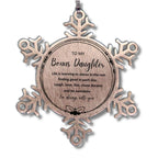 Bonus Daughter Christmas Snowflake Engraved Ornament Motivational Birthday Gifts Life is learning to dance in the rain