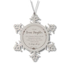 Bonus Daughter Christmas Snowflake Engraved Ornament Motivational Birthday Gifts Life is learning to dance in the rain