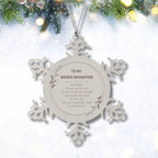 Bonus Daughter Ornament Gifts, To My Bonus Daughter Remember, you will never lose. You will either WIN or LEARN, Keepsake Snowflake Ornament For Bonus Daughter, Birthday Christmas Gifts Ideas For Bonus Daughter X-mas Gifts