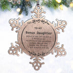 Bonus Daughter Snowflake Ornament Gifts, To My Bonus Daughter You are braver than you believe, stronger than you seem, Inspirational Birthday, Christmas Gifts