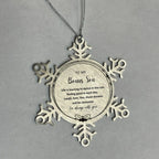 Bonus Son Christmas Snowflake Engraved Ornament Motivational Birthday Gifts - Life is learning to dance in the rain