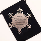 Bonus Son Long Distance Relationship Gifts, No matter the miles that separate us, Cute Love Snowflake Ornament For Bonus Son, Birthday Christmas Unique Gifts For Bonus Son