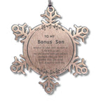 Bonus Son Snowflake Ornament Gifts, To My Bonus Son You are braver than you believe, stronger than you seem, Inspirational Gifts For Bonus Son Ornament, Birthday, Christmas Gifts For Bonus Son Men Women