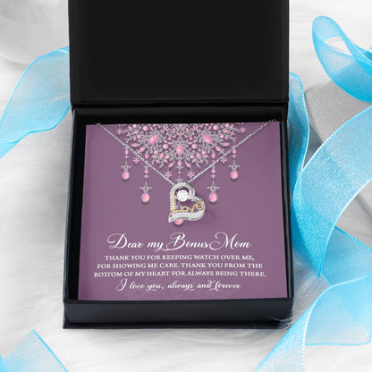 Dear Bonus Mom Thank You for Always Being There Heart Pendant Necklace - Mallard Moon Gift Shop