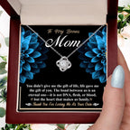 Bonus Mom Love Knot Pendant Necklace Thank You for Loving Me as Your Own