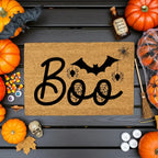 Boo Halloween Doormat – Spider & Bat Outdoor Coir Mat for Porch Décor