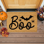 Boo Halloween Doormat – Spider & Bat Outdoor Coir Mat for Porch Décor