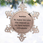 Boyfriend Long Distance Relationship Gifts, No matter the miles that separate us, Cute Love Snowflake Ornament For Boyfriend, Birthday Christmas Unique Gifts For Boyfriend