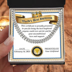 Romantic Gift for Boyfriend – Cuban Link Chain & Love Certificate Keepsake