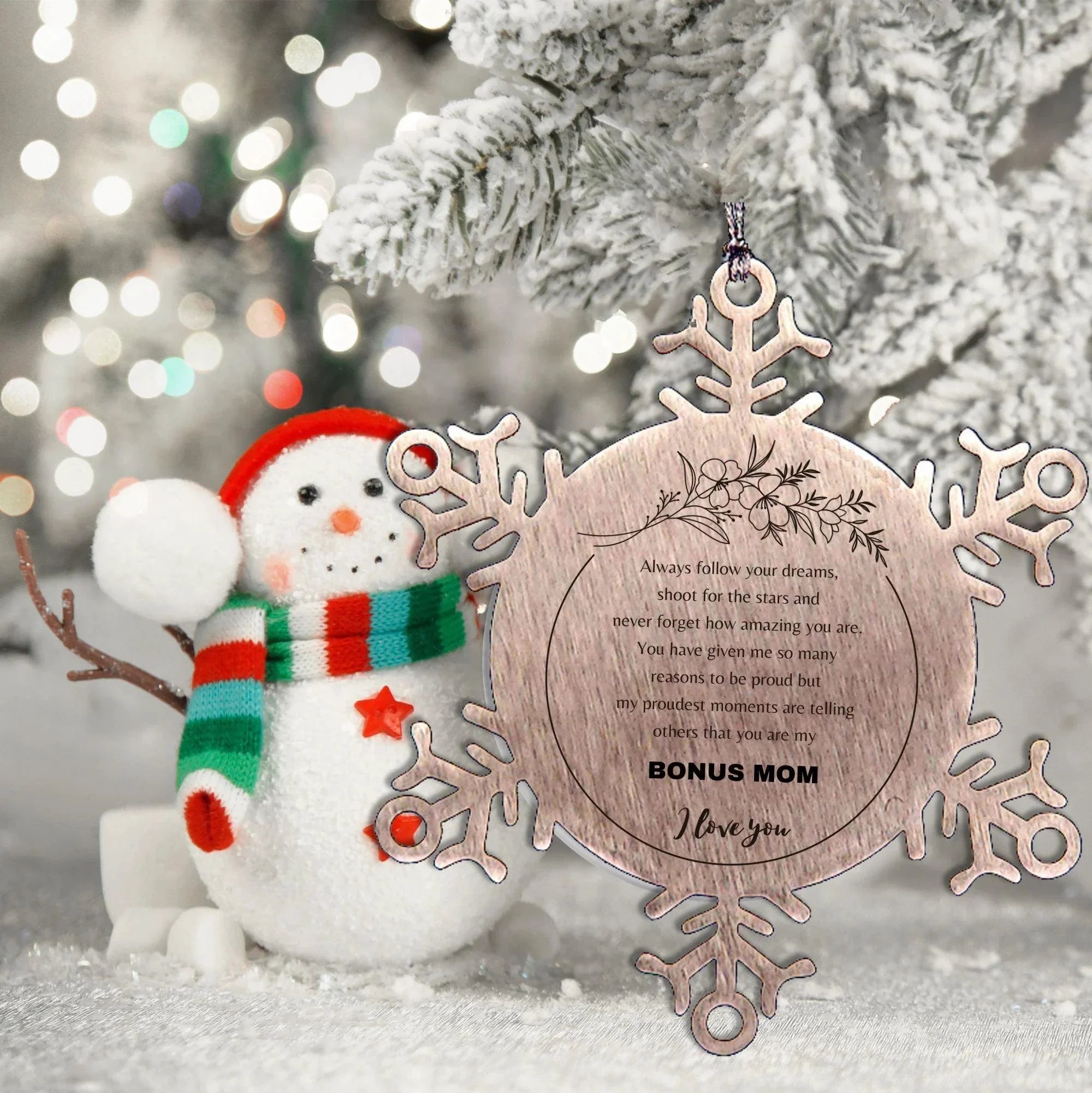 Boyfriend Snowflake Ornament - Always follow your dreams, never forget how amazing you are, Boyfriend Christmas Birthday Gifts
