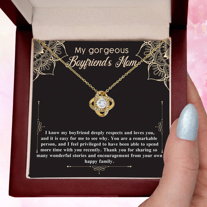 Gift for Boyfriend's Mom Gift Love Knot Pendant Necklace with Heartfelt Message Card - Mallard Moon Gift Shop