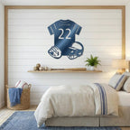 Baseball Gear Custom Name and Jersey Number Metal Wall Sign