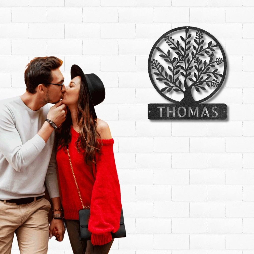 Personalized Tree of Life Metal Wall Sign: Celebrate Your Roots