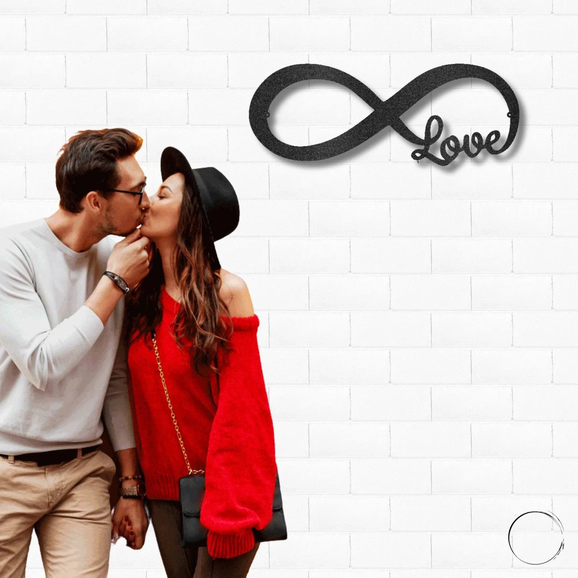 Infinite Love Steel Wall Sign Metal Art Valentine Wedding Anniversary Gift