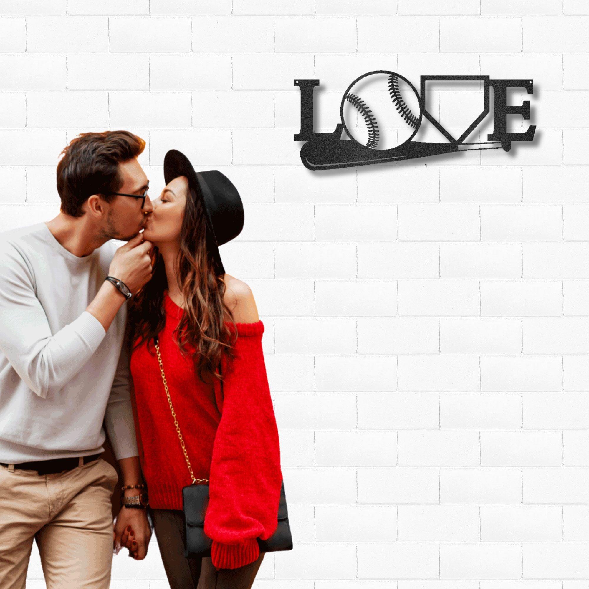 Baseball Love the Game Metal Art Wall Sign - Mallard Moon Gift Shop