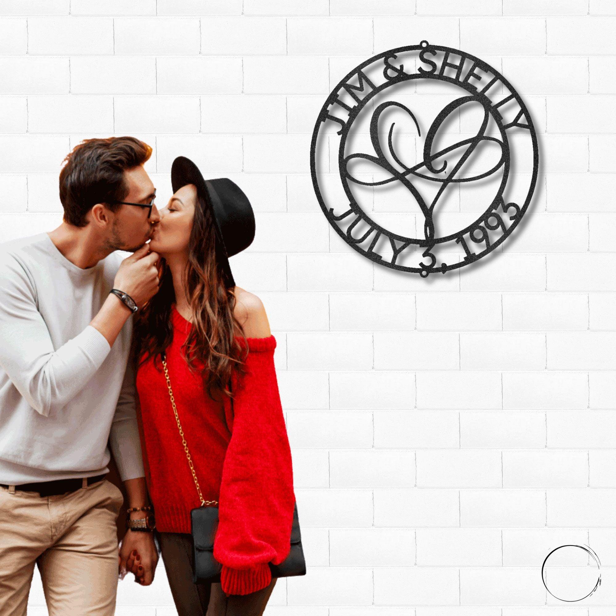 Infinite Love Personalized Name Steel Wall Sign Valentine Anniversary Birthday Gift - Mallard Moon Gift Shop