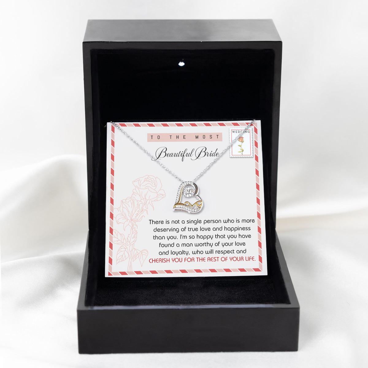 Gift for Bride Wedding Gift Dancing Love Heart Necklace - Mallard Moon Gift Shop