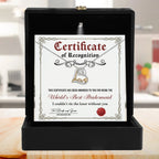 Bridesmaid Gift - Certificate Of Recognition Love Dancing Heart Pendant Necklace