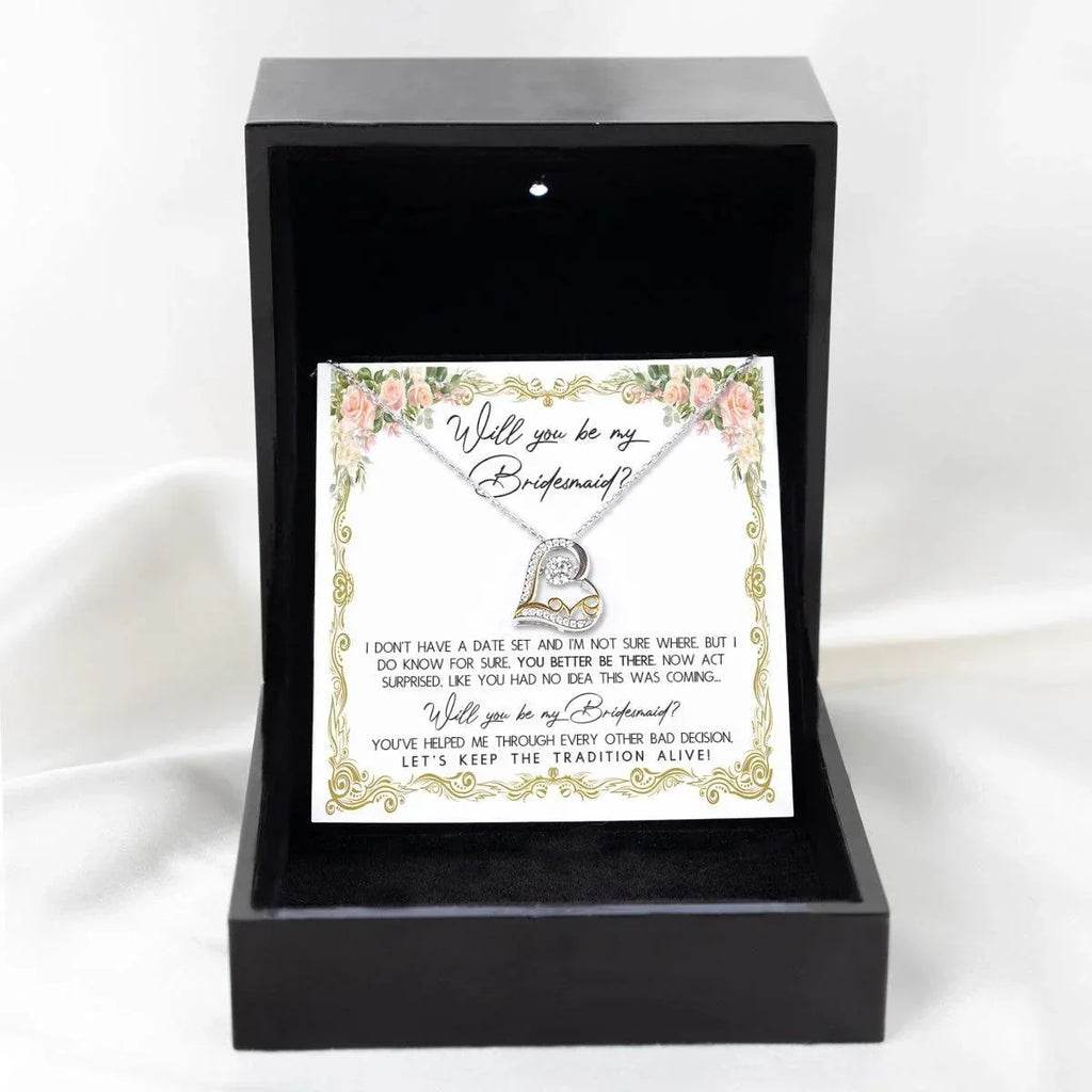 Bridesmaid Proposal Gift Keep The Tradition Alive -Love Dancing Heart Pendant Necklace Be My Bridesmaid Wedding Gift from Bride